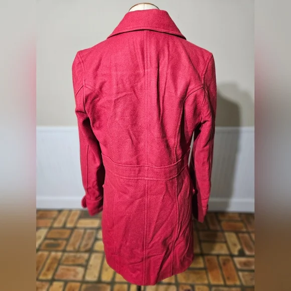 Anthropologie Red TULLE Wool Blend Button Up Coat, Lined, Sz XL - Picture 4 of 7
